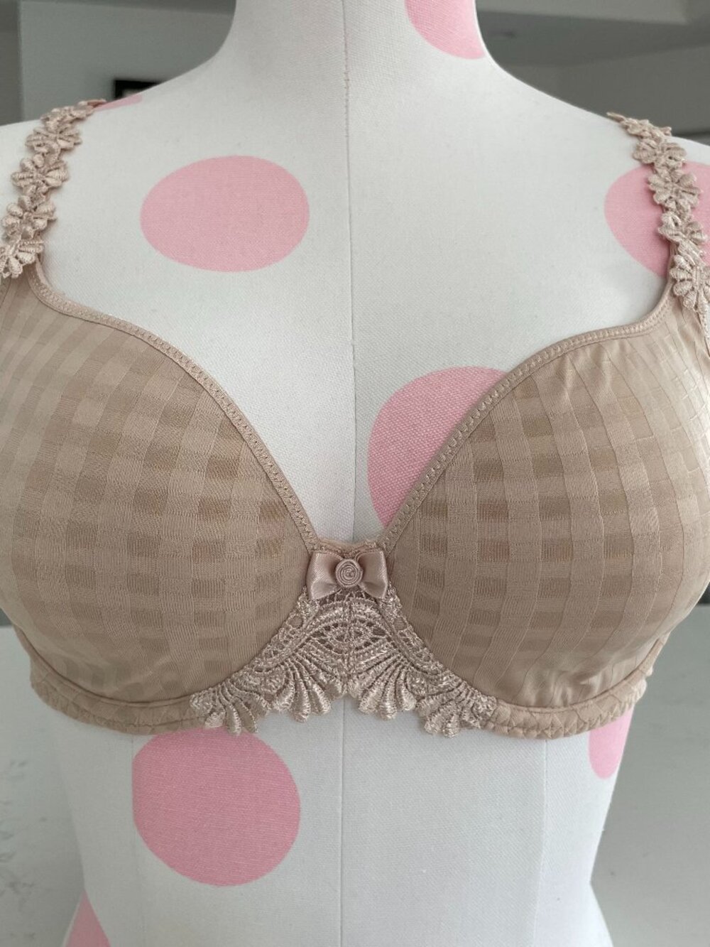 Marie Jo Avero Heart Shaped Padded Wireless Bra Cafe au Lait Sz 34D NWT